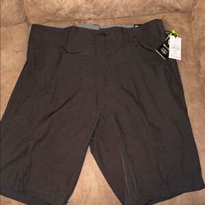 burnside Black Flat-Front Men's Shorts